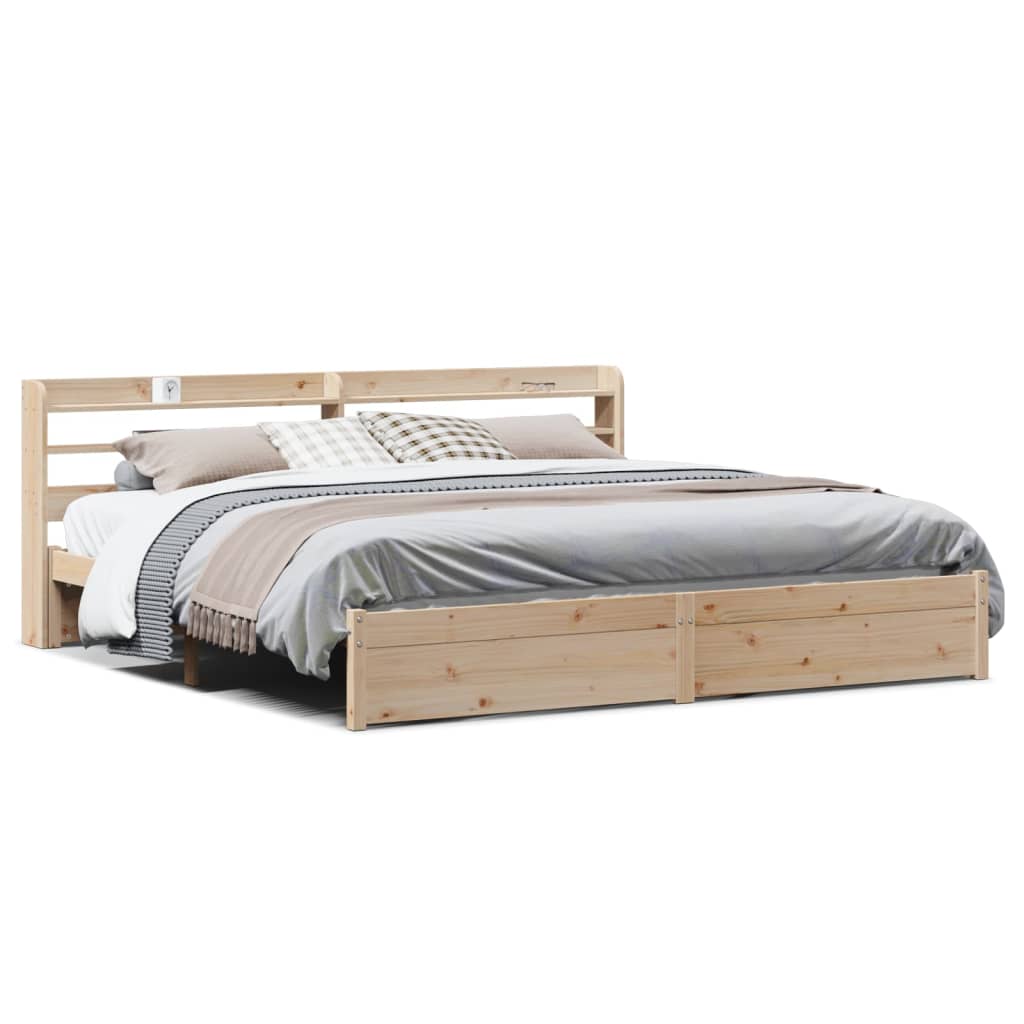 Bed Frame with Headboard without Mattress 200x200 cm